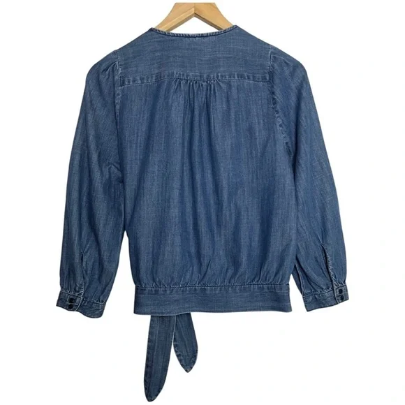 MADEWELL Wrap Chambray Denim Top - Picture 9 of 9